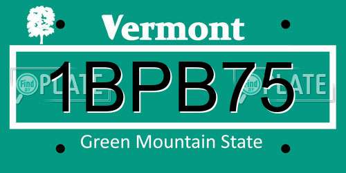 1BPB75 Vermont License Plate