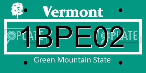 1BPE02 Vermont License Plate