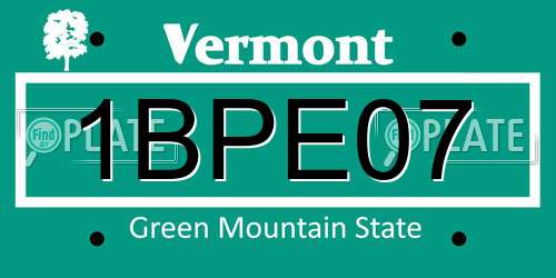 1BPE07 Vermont License Plate