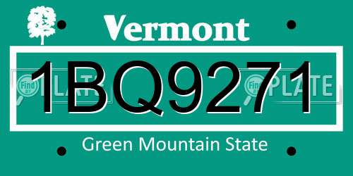 1BQ9271 Vermont License Plate