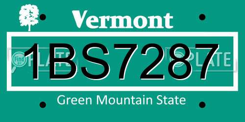 1BS7287 Vermont License Plate