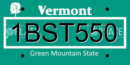 1BST550 Vermont License Plate