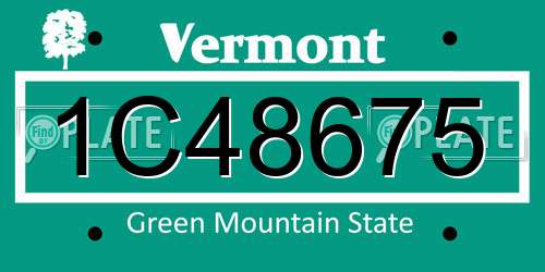 1C48675 Vermont License Plate