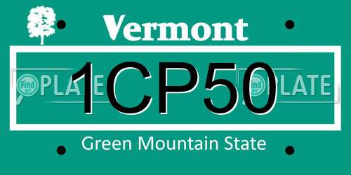 1CP50 Vermont License Plate