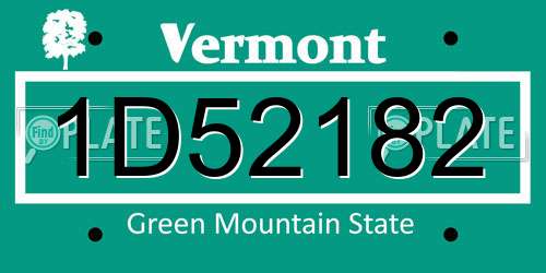 1D52182 Vermont License Plate