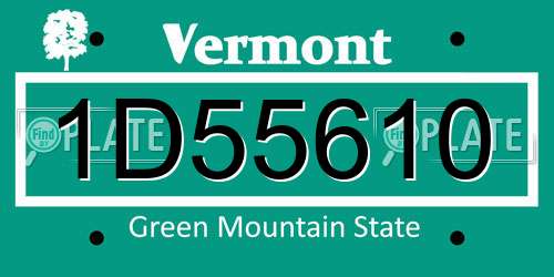 1D55610 Vermont License Plate