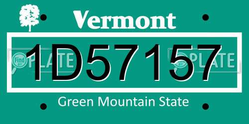 1D57157 Vermont License Plate