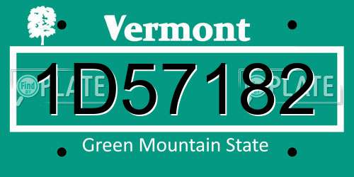 1D57182 Vermont License Plate