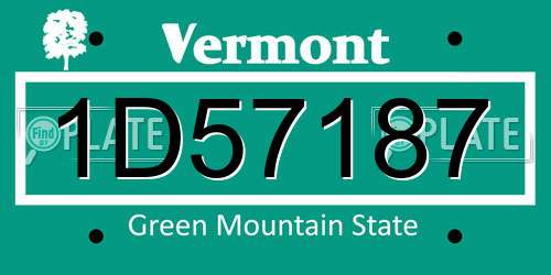1D57187 Vermont License Plate