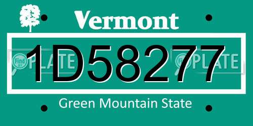 1D58277 Vermont License Plate