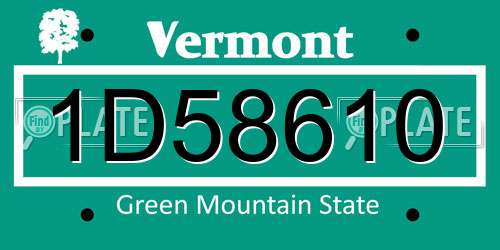 1D58610 Vermont License Plate