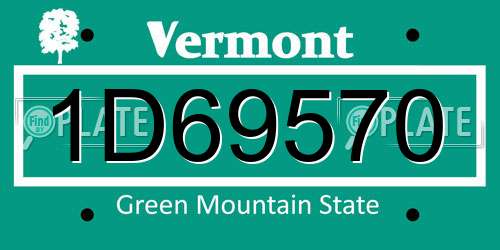 1D69570 Vermont License Plate