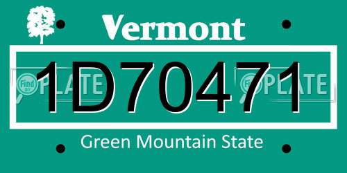 1D70471 Vermont License Plate