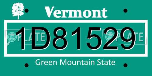 1D81529 Vermont License Plate