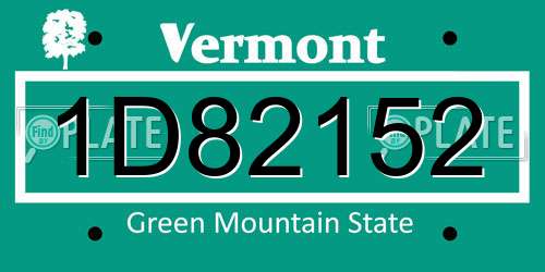 1D82152 Vermont License Plate