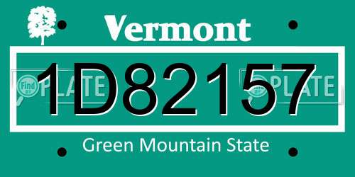1D82157 Vermont License Plate