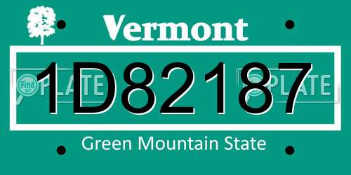 1D82187 Vermont License Plate