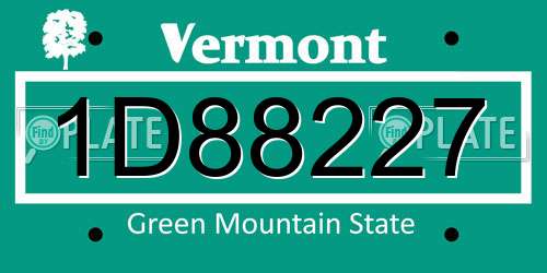 1D88227 Vermont License Plate