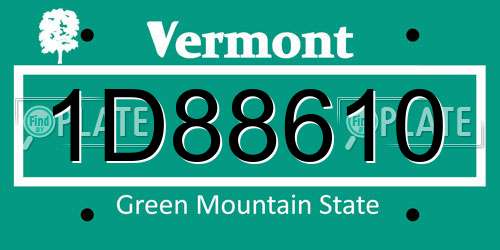 1D88610 Vermont License Plate