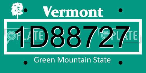 1D88727 Vermont License Plate