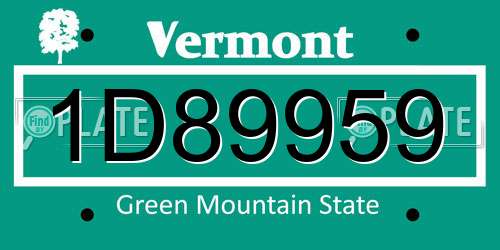 1D89959 Vermont License Plate