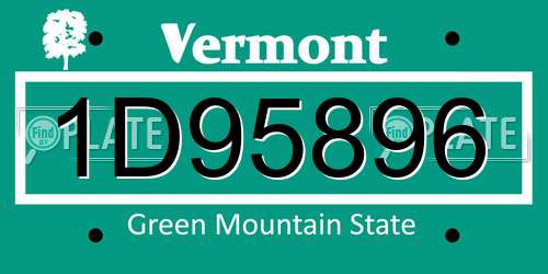 1D95896 Vermont License Plate