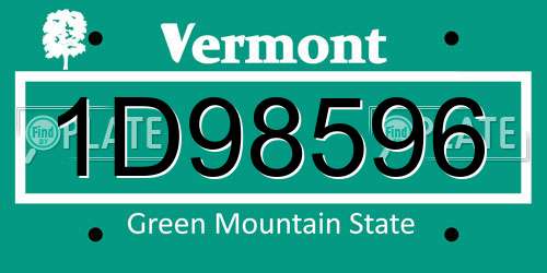 1D98596 Vermont License Plate