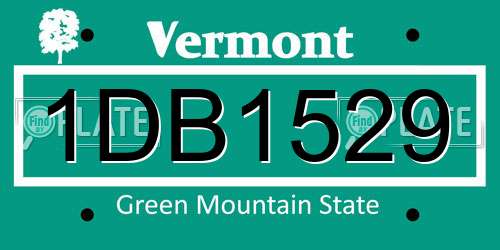 1DB1529 Vermont License Plate
