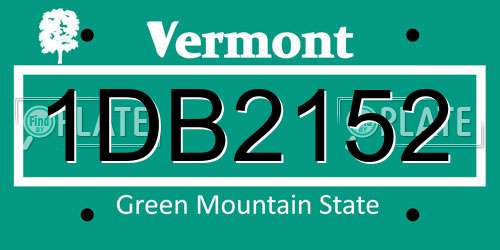 1DB2152 Vermont License Plate