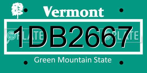 1DB2667 Vermont License Plate