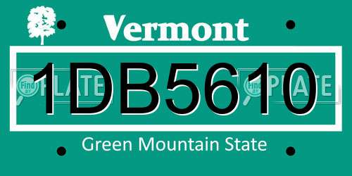 1DB5610 Vermont License Plate