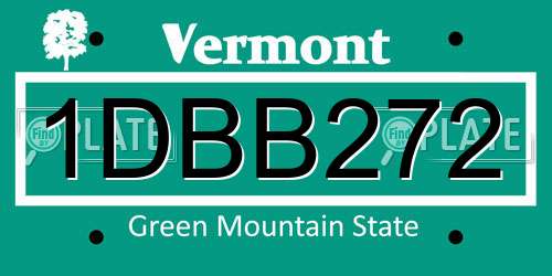 1DBB272 Vermont License Plate