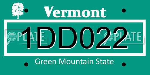 1DD022 Vermont License Plate