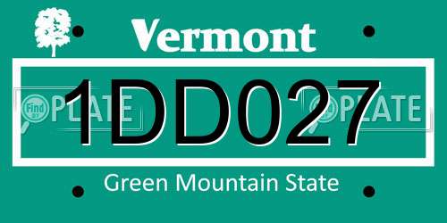 1DD027 Vermont License Plate