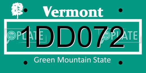 1DD072 Vermont License Plate