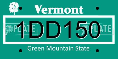 1DD150 Vermont License Plate