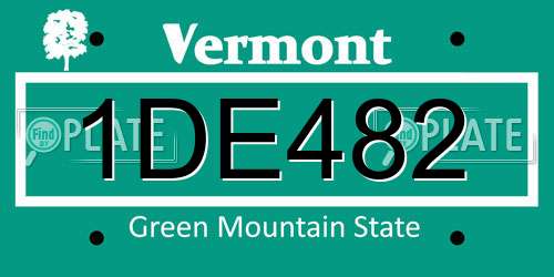 1DE482 Vermont License Plate