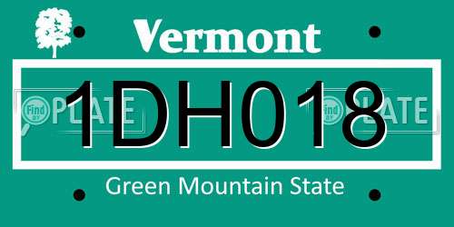 1DH018 Vermont License Plate