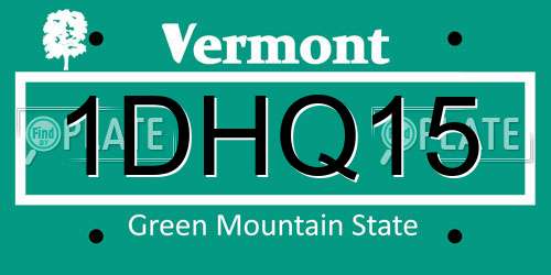 1DHQ15 Vermont License Plate