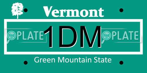 1DM Vermont License Plate