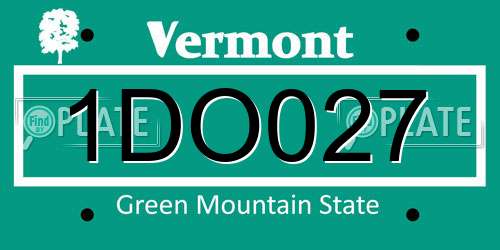 1DO027 Vermont License Plate
