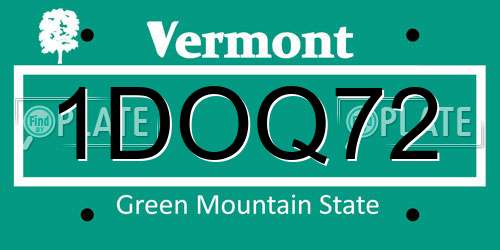 1DOQ72 Vermont License Plate