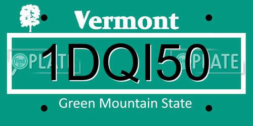 1DQI50 Vermont License Plate