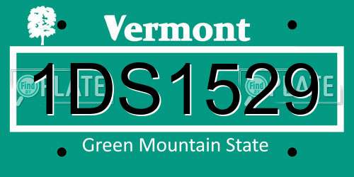 1DS1529 Vermont License Plate