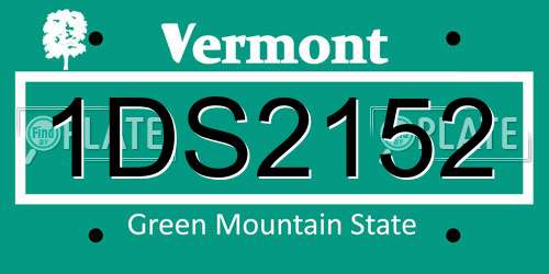 1DS2152 Vermont License Plate