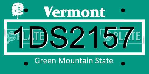 1DS2157 Vermont License Plate