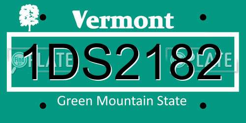 1DS2182 Vermont License Plate