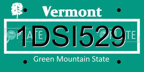 1DSI529 Vermont License Plate