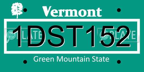 1DST152 Vermont License Plate