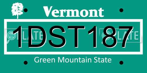 1DST187 Vermont License Plate